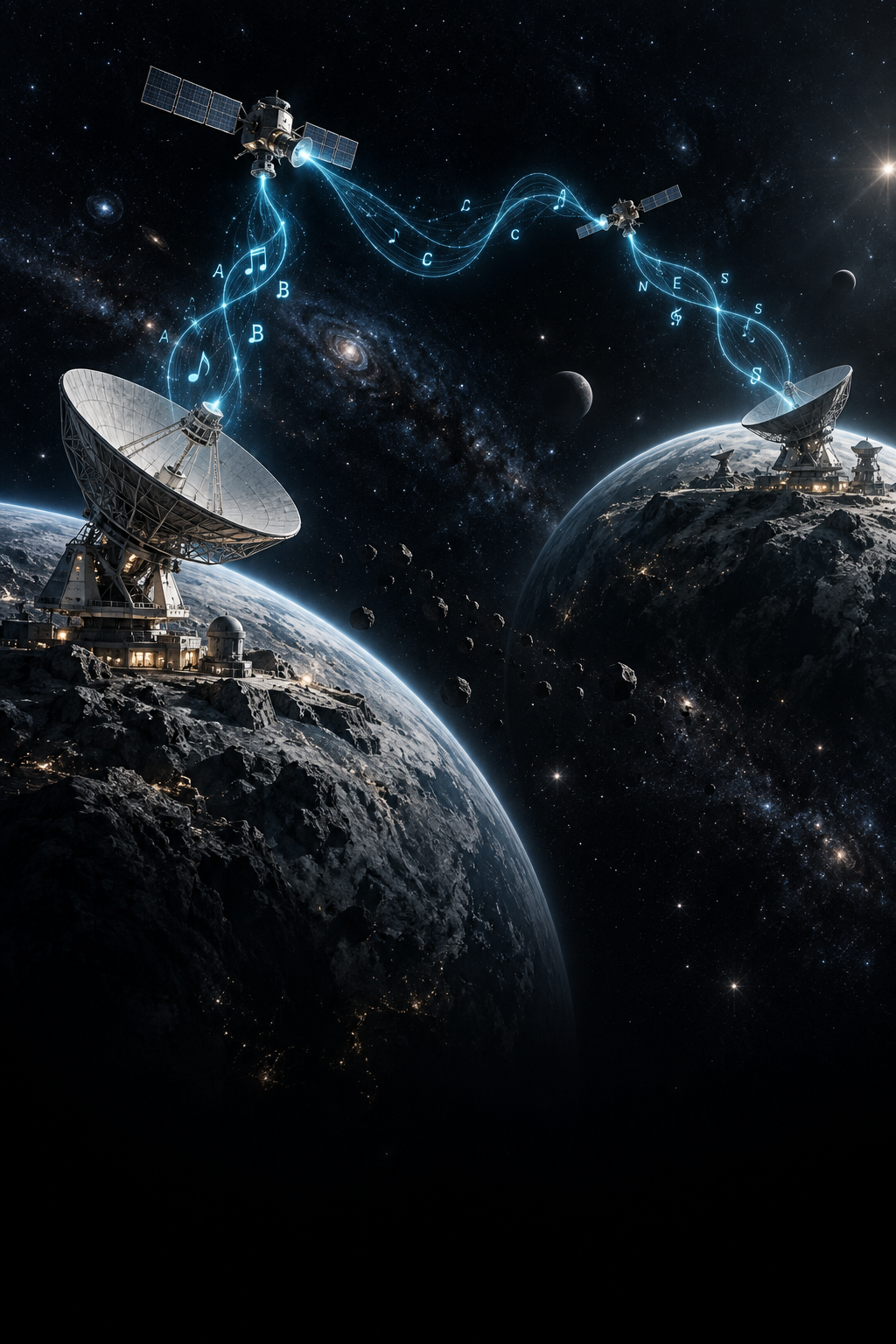 Radar su pianeti e satelliti trasmettono onde sonore, note musicali e lettere nello spazio